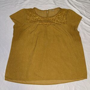 Perch By Blu Pepper‎ Top Womens 3XL Yellow Gold Trapeze Cap Sleeve Flowy Boho